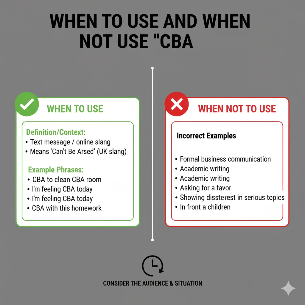 What Does CBA Mean in Text