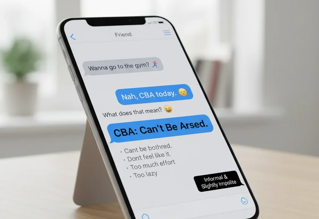 What Does CBA Mean in Text